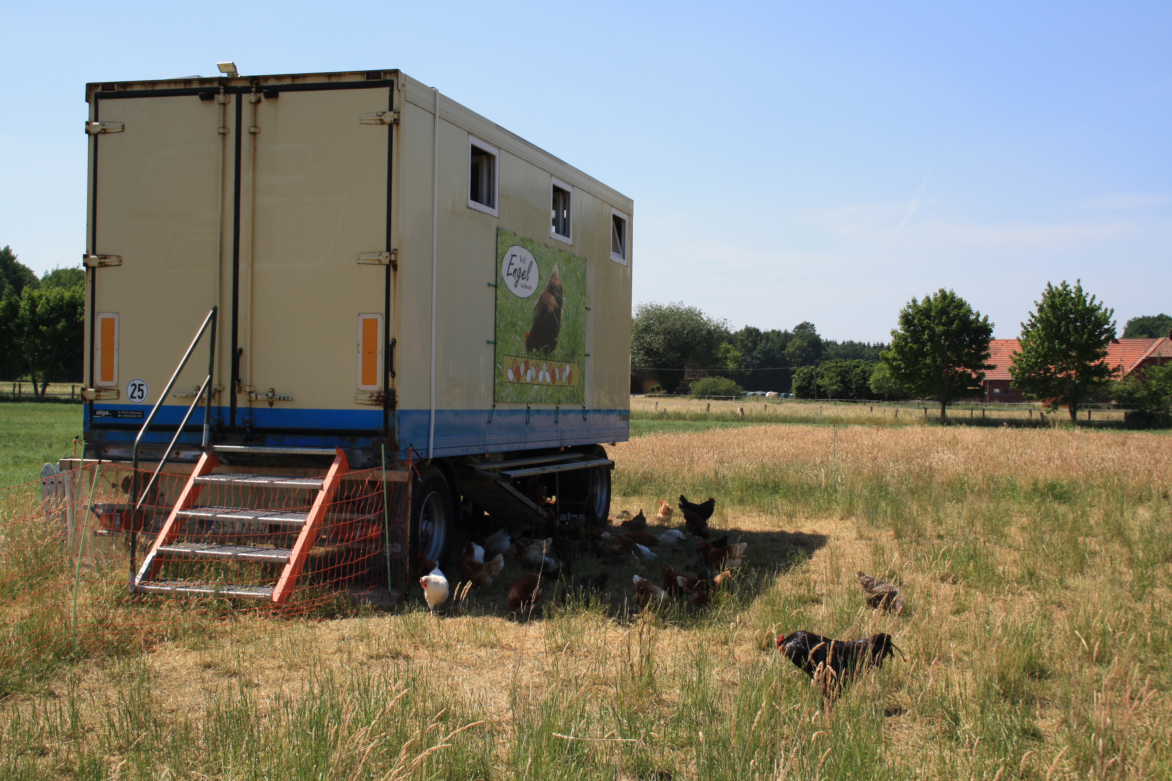 Hühnermobil von außen